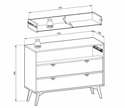 Komoda Sage Wood 3 szuflady naturalna