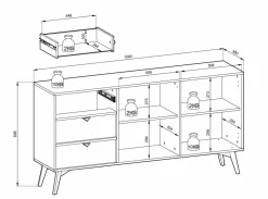 Komoda Sage Wood 3 szuflady, 2 szafki
