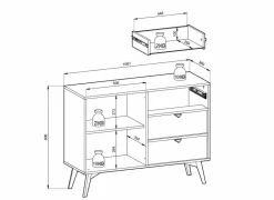 Komoda Sage Wood 3 szuflady, 1 szafka