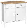 Komoda Solen biała 2 szuflady, 2 drzwi