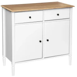 Komoda Solen biała 2 szuflady, 2 drzwi