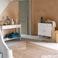 Komoda Solen biała 2 szuflady, 2 drzwi