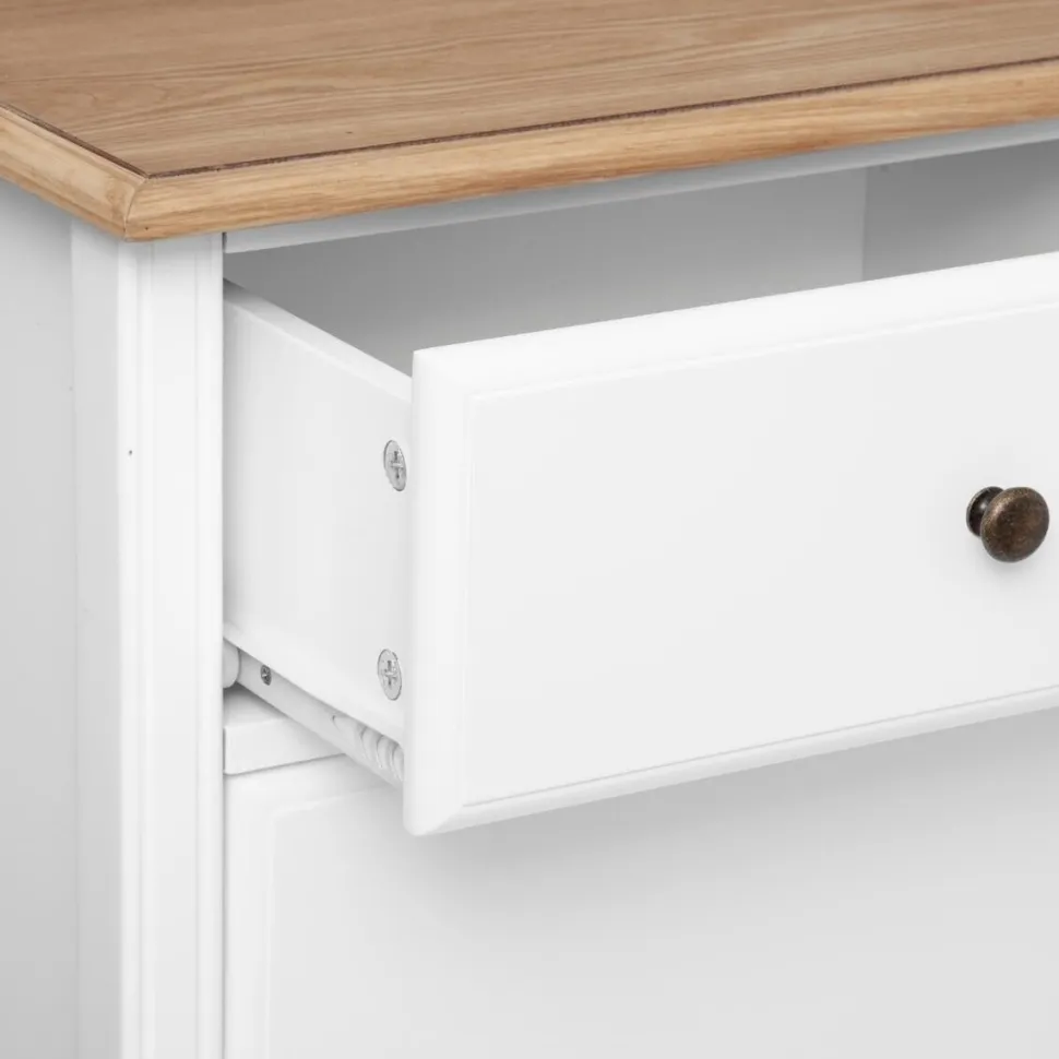 Komoda Solen biała 2 szuflady, 2 drzwi