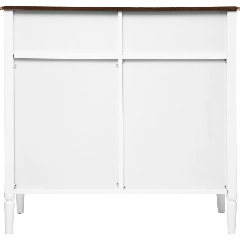 Komoda Solen biała 2 szuflady, 2 drzwi