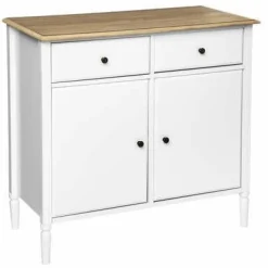 Komoda Solen biała 2 szuflady, 2 drzwi