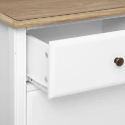 Komoda Solen biała 2 szuflady, 2 drzwi