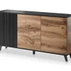 Komoda szeroka Adre dąb wotan/ czarna