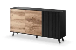 Komoda szeroka Adre dąb wotan/ czarna
