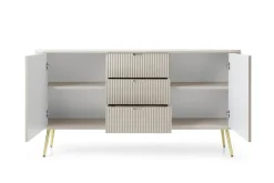 Komoda szeroka Seda beżowa/ nogi złote