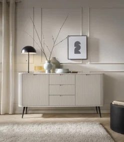 Komoda szeroka Seda beżowa/ nogi czarne