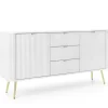 Komoda szeroka Seda biała/ nogi złote