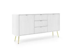Komoda szeroka Seda biała/ nogi złote