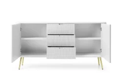 Komoda szeroka Seda biała/ nogi złote