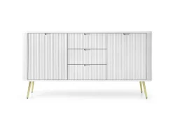 Komoda szeroka Seda biała/ nogi złote