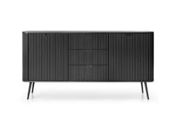 Komoda szeroka Seda czarna/ nogi czarne