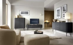 Komoda szeroka Seda czarna/ nogi czarne