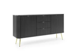Komoda szeroka Seda czarna/ nogi złote
