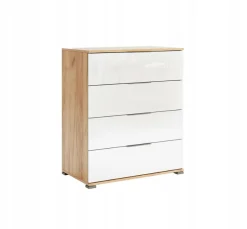 Komoda Tissa 4szuflady 80cm dąb craft/biały połysk