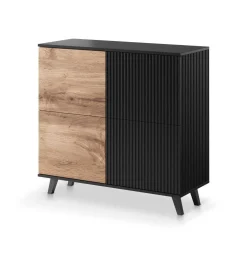 Komoda wąska Adre dąb wotan/ czarna