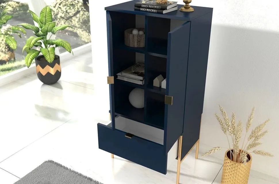 Komoda wysoka Polka Navy Blue