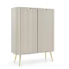 Komoda wysoka Seda beżowa/ nogi złote