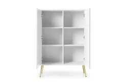Komoda wysoka Seda biała/nogi złote