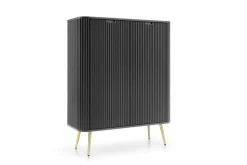 Komoda wysoka Seda czarna/nogi złote