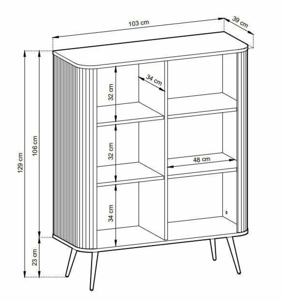 Komoda wysoka Seda czarna/nogi złote