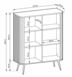 Komoda wysoka Seda czarna/ nogi czarne