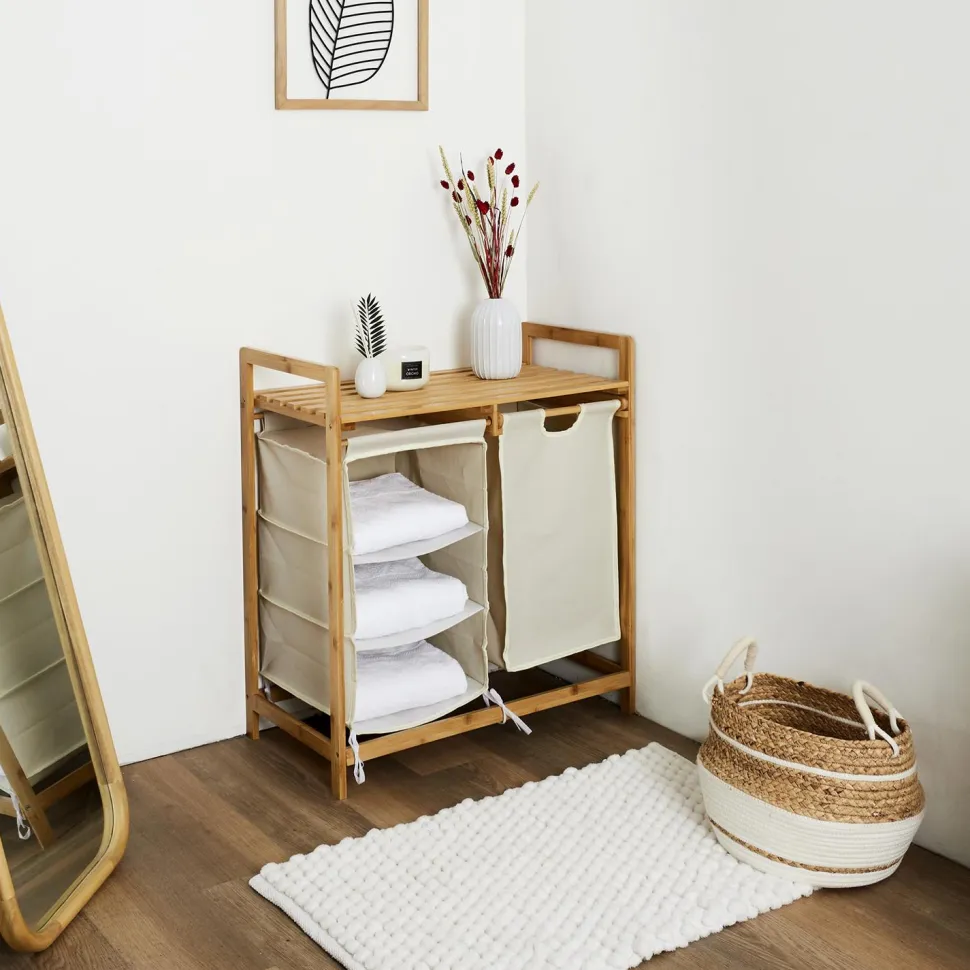 Komoda/bieliźniarka bambus/tkanina