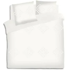 Komplet pościeli 260 x 240 cm beżowa jasna tuftowana