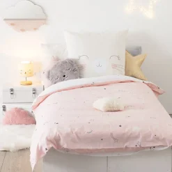 Komplet pościeli dziecięcej z nadrukiem kota 140 x 200 cm