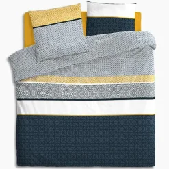 Komplet pościeli Etnik w paski 260 x 240  cm niebieski