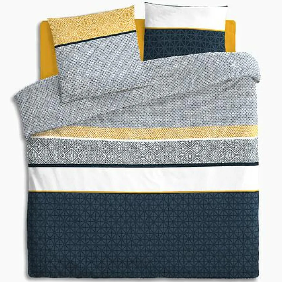 Komplet pościeli Etnik w paski 260 x 240 cm niebieski