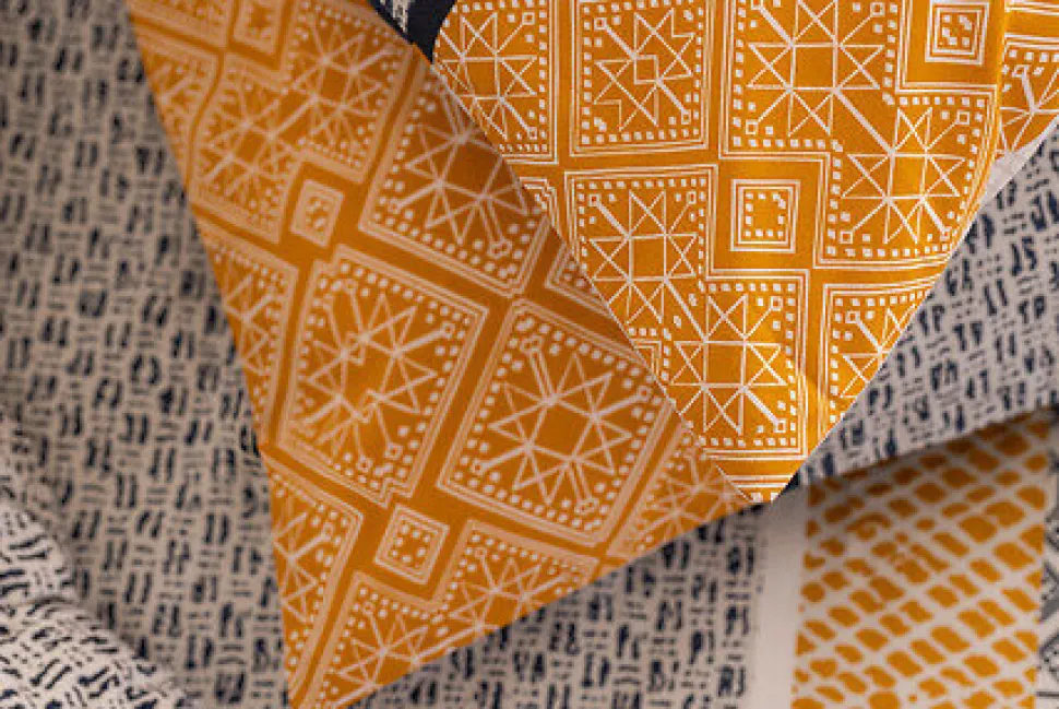 Komplet pościeli Etnik w paski 260 x 240 cm niebieski