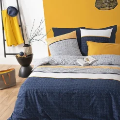 Komplet pościeli Etnik w paski 260 x 240 cm niebieski