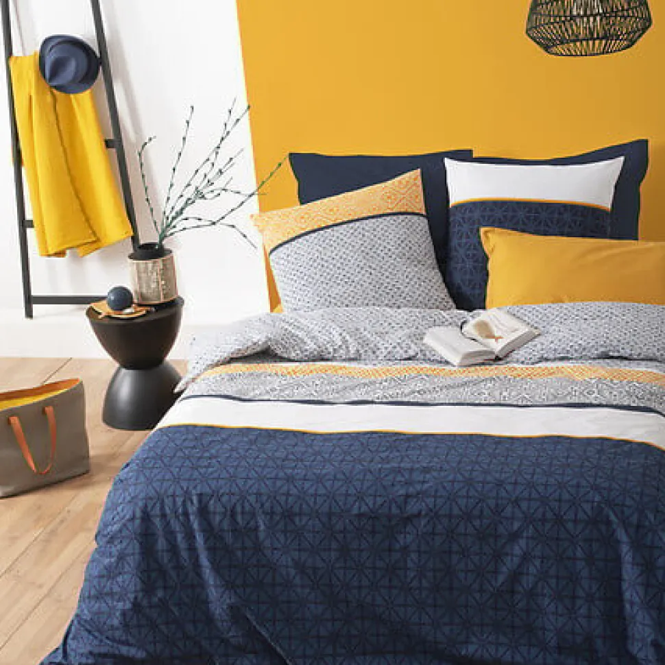 Komplet pościeli Etnik w paski 260 x 240 cm niebieski