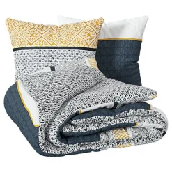 Komplet pościeli Etnik w paski 260 x 240 cm niebieski