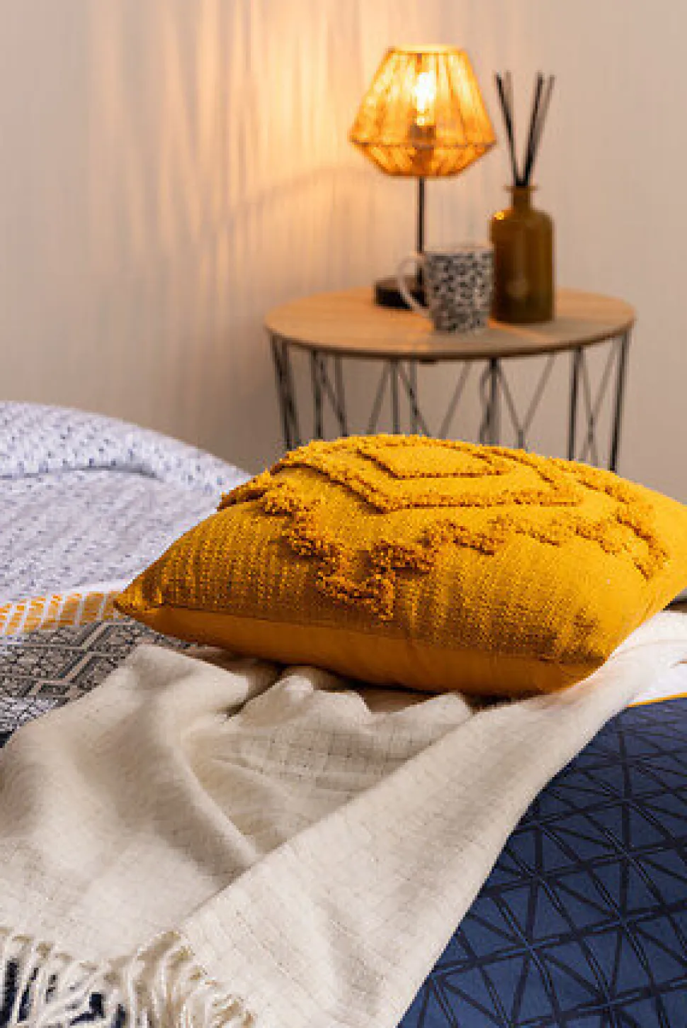 Komplet pościeli Etnik w paski 260 x 240 cm niebieski