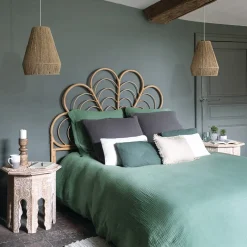 Komplet pościeli Origines 260 x 240 cm  seledynowy, prana bawełna tuftowana