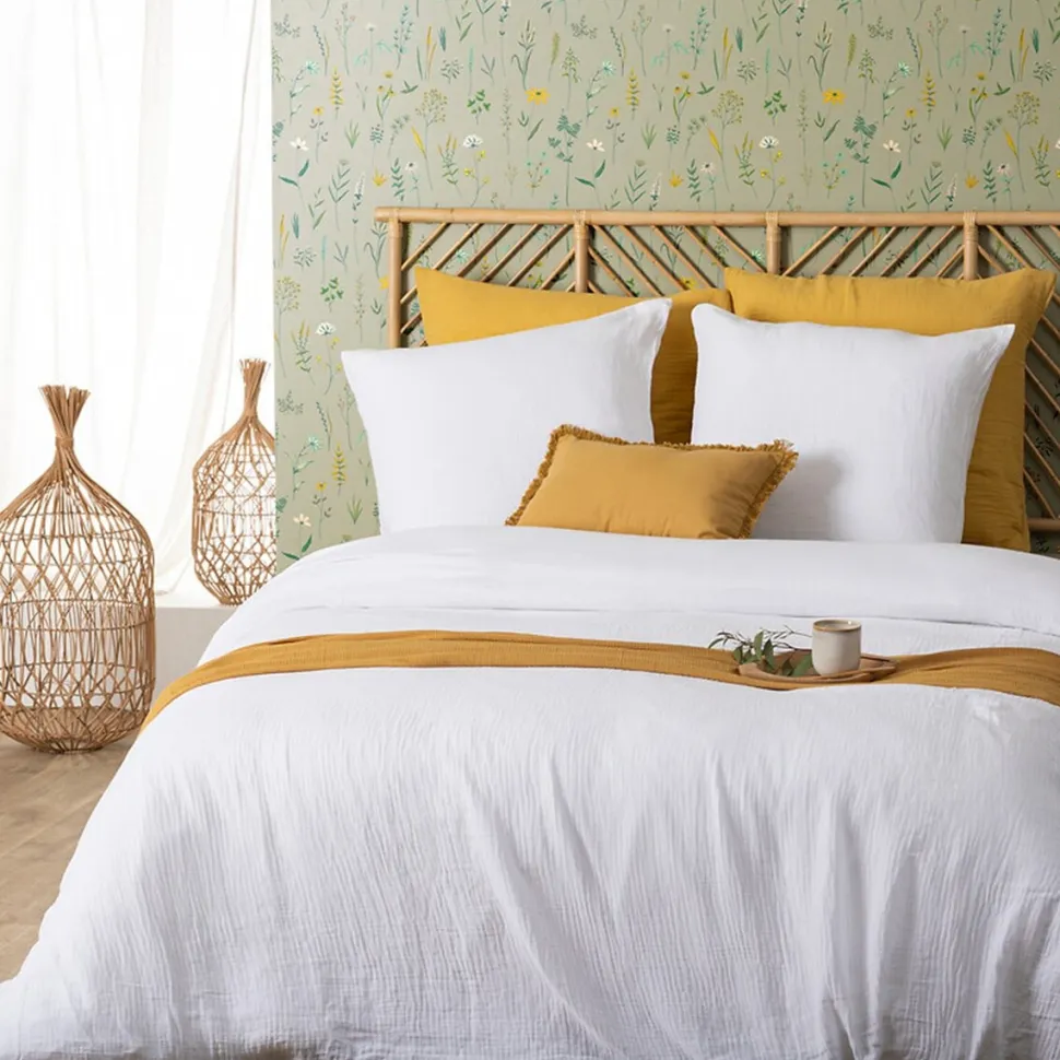 Komplet pościeli Origines 240 x 220 cm biała, prana bawełna tuftowana