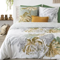 Komplet pościeli z nadrukiem Monstera 240 x 220 cm