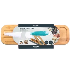 Komplet 3w1 deska, pojemnik i nóż zielony