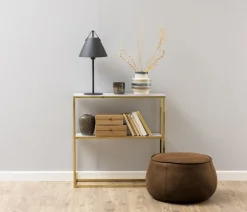 Konsola Alisma biały marmur złota