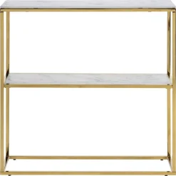 Konsola Alisma biały marmur złota