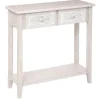 Konsola z półką Hina bielona