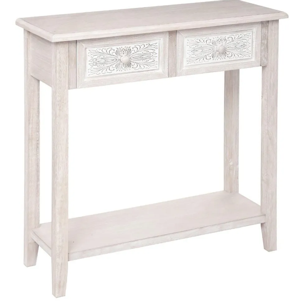 Konsola z półką Hina bielona