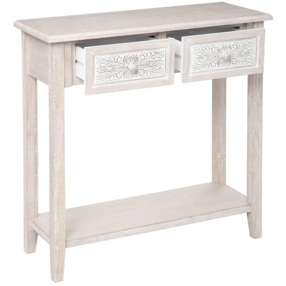 Konsola z półką Hina bielona