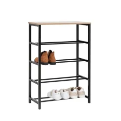 Konsola z półkami na buty Aliaj  naturalna/czarna
