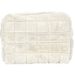 Kosmetyczka futrzana kremowa